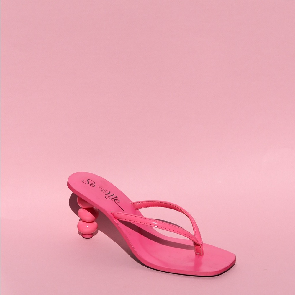 Pink summer sandal kitten retro heels